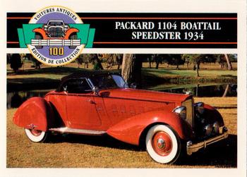1992 Panini Antique Cars French Version #62 Packard 1104 Boattail Speedster 1934 Front
