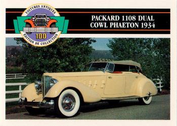 1992 Panini Antique Cars French Version #63 Packard 1108 Dual Cowl Phaeton 1934 Front