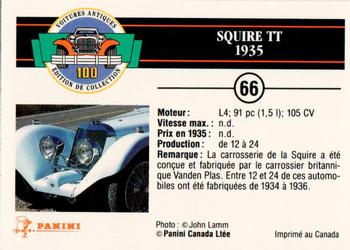 1992 Panini Antique Cars French Version #66 Squire TT 1935 Back