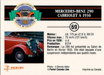 1992 Panini Antique Cars French Version #69 Mercedes-Benz 290 Cabriolet A 1936 Back
