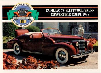 1992 Panini Antique Cars French Version #80 Cadillac 75 Fleetwood/Brunn Convertible Coupe 1938 Front