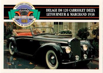 1992 Panini Antique Cars French Version #82 Delage D8 120 Cabriolet Delta Letourneur & Marchand 1938 Front