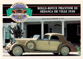 1992 Panini Antique Cars French Version #84 Rolls-Royce Phantom III Sedanca de Ville 1938 Front