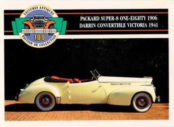 1992 Panini Antique Cars French Version #93 Packard Super-8 One-Eighty 1906 Darrin Convertible Victoria 1941 Front