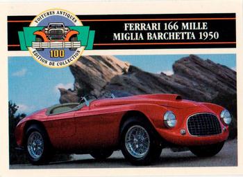 1992 Panini Antique Cars French Version #100 Ferrari 166 Mille Miglia Barchetta 1950 Front