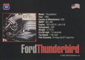 1993 CMK Cars of the World #13 1992 Ford Thunderbird Back