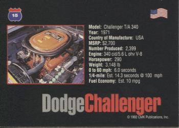 1993 CMK Cars of the World #15 1971 Dodge Challenger Back