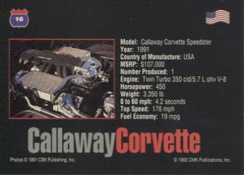 1993 CMK Cars of the World #16 1991 Callaway Corvette Speedster Back