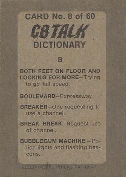 1977 Fleer CB Talk #8 Both Feet on the Floor and Looking for More Back