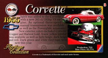 1996 Collect-A-Card Corvette Heritage Collection #3 1955 Corvette Back