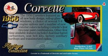1996 Collect-A-Card Corvette Heritage Collection #4 1956 Corvette Back