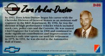 1996 Collect-A-Card Corvette Heritage Collection #D-86 Zora Arkus-Duntov Back