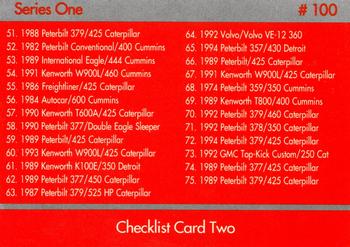 1994-95 Bon Air 18 Wheelers #100 Checklist Front