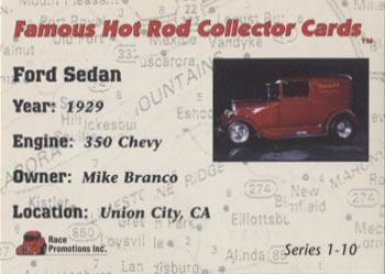 1994 Race Promotions Famous Hot Rods #10 1929 Ford Sedan Back