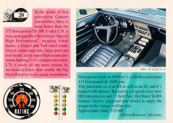 1991 Muscle Cards #20 1968 Chevrolet Camaro SS396 Back