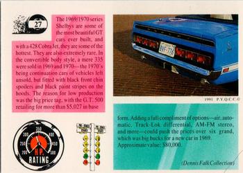1991 Muscle Cards #27 1970 Shelby Mustang GT500 Convertible Back