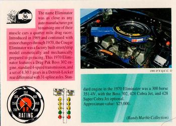 1991 Muscle Cards #36 1970 Mercury Cougar Eliminator Back