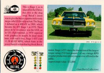 1991 Muscle Cards #48 1970 Buick GSX Stage 1 Back