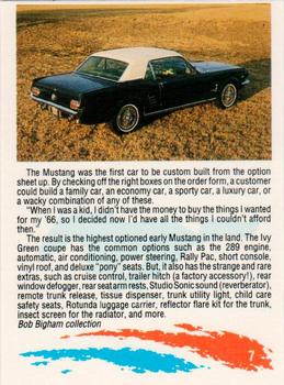 1992 Performance Years Mustang Cards #7 '66 Coupe Back