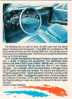 1992 Performance Years Mustang Cards #21 '68 Sprint Six Back
