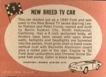 1968 Topps Hot Rods #2 New Breed TV Car Back
