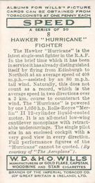 1938 Wills's Speed #8 Hawker 