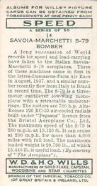 1938 Wills's Speed #14 Savoia-Marchetti S-79 Bomber Back