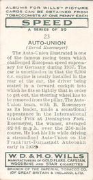 1938 Wills's Speed #23 Auto-Union Back