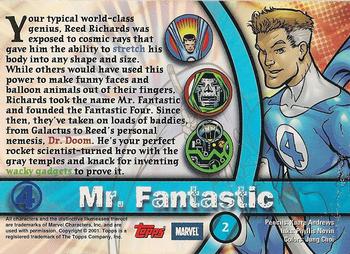 2001 Topps Marvel Legends #2 Mr. Fantastic Back