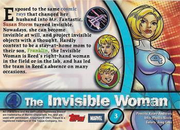 2001 Topps Marvel Legends #3 Invisible Woman Back