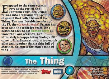 2001 Topps Marvel Legends #5 Thing Back