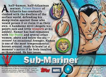 2001 Topps Marvel Legends #6 Sub-Mariner Back