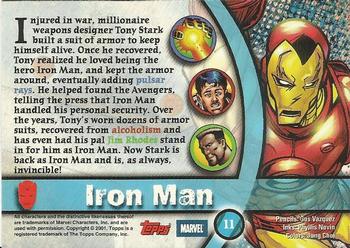 2001 Topps Marvel Legends #11 Iron Man Back