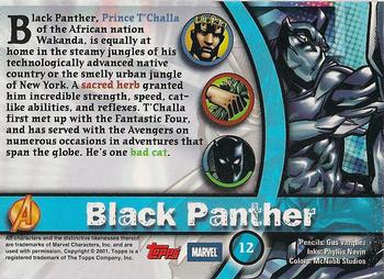 2001 Topps Marvel Legends #12 Black Panther Back