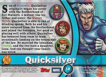 2001 Topps Marvel Legends #18 Quicksilver Back