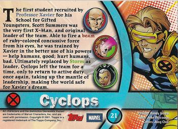 2001 Topps Marvel Legends #21 Cyclops Back