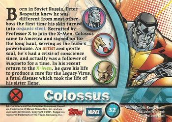 2001 Topps Marvel Legends #32 Colossus Back