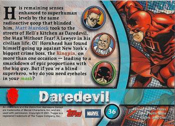 2001 Topps Marvel Legends #36 Daredevil Back