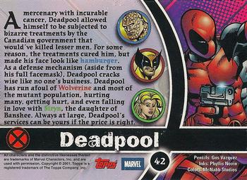 2001 Topps Marvel Legends #42 Deadpool Back