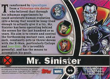 2001 Topps Marvel Legends #44 Mr. Sinister Back