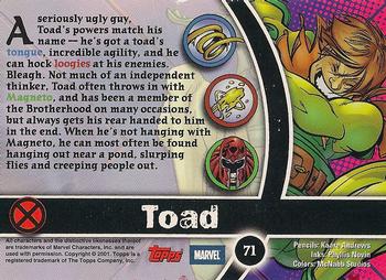 2001 Topps Marvel Legends #71 Toad Back