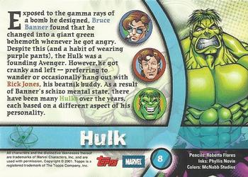 2001 Topps Marvel Legends - Foil #8 Hulk Back