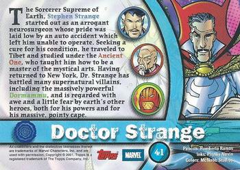 2001 Topps Marvel Legends - Foil #41 Doctor Strange Back