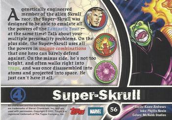 2001 Topps Marvel Legends - Foil #56 Super-Skrull Back
