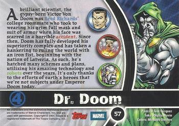 2001 Topps Marvel Legends - Foil #57 Dr. Doom Back