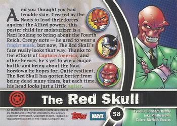 2001 Topps Marvel Legends - Foil #58 The Red Skull Back