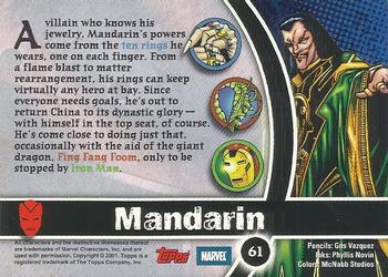 2001 Topps Marvel Legends - Foil #61 Mandarin Back