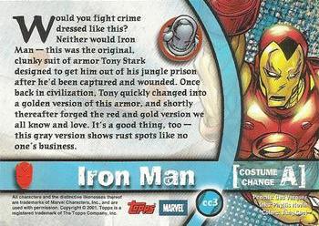 2001 Topps Marvel Legends - Costume Change #CC3 Iron Man Back