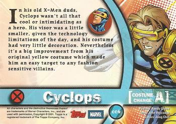 2001 Topps Marvel Legends - Costume Change #CC4 Cyclops Back