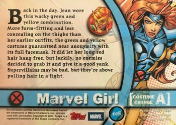 2001 Topps Marvel Legends - Costume Change #CC5 Marvel Girl Back